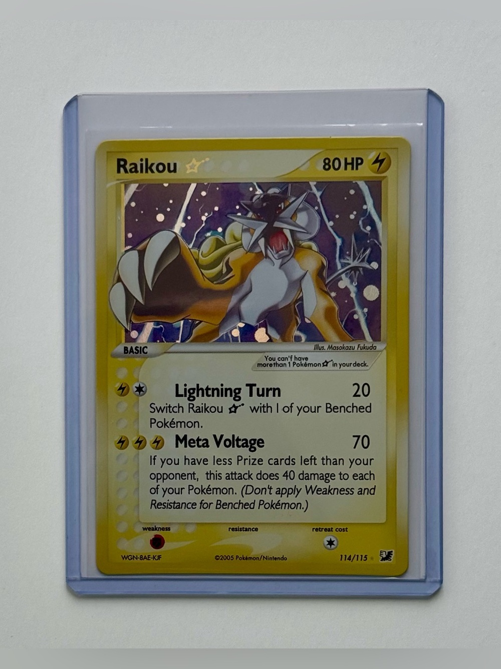Pokémon Raikou Star 114/115 Unseen Forces Ultra Rare Fan Art Custom